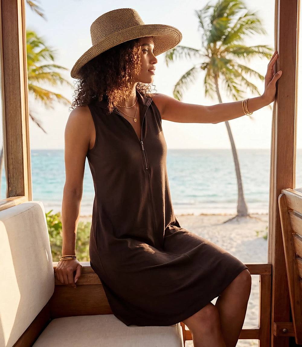 Karen Kane Sleeveless Zip-Up Travel Jersey Dress