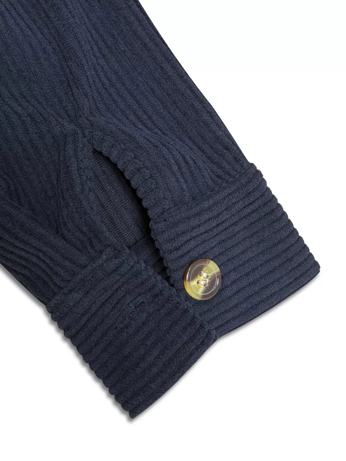 Relaxed Corduroy Hooded Button-Down Jacket – Plus Size