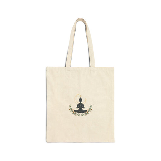 Stoic Sun Wave Tote, Mythic Minimalism canvas tote | wing motif, fate slogan