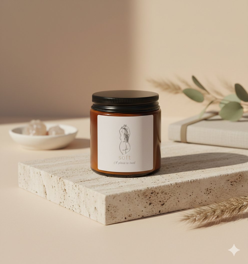Scented Soy Candle (Multi-Size, Amber Jar)