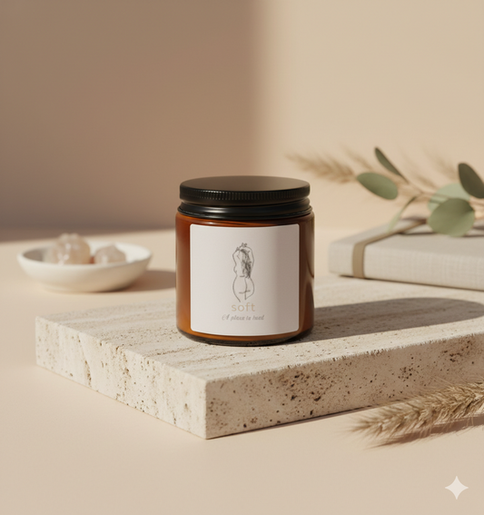 Scented Soy Candle (Multi-Size, Amber Jar)
