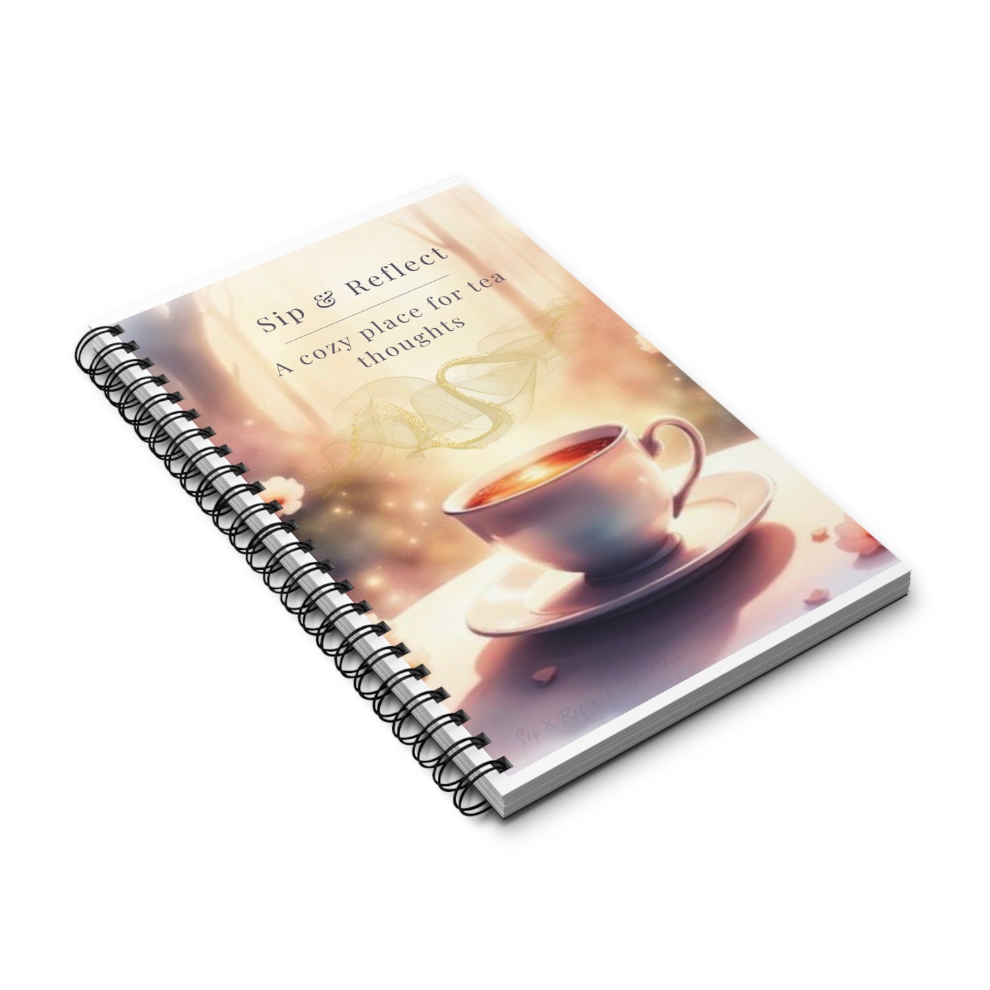 Sip & Reflect Spiral Journal — Cozy Tea-Themed Notebook for Morning Pages & Gratitude