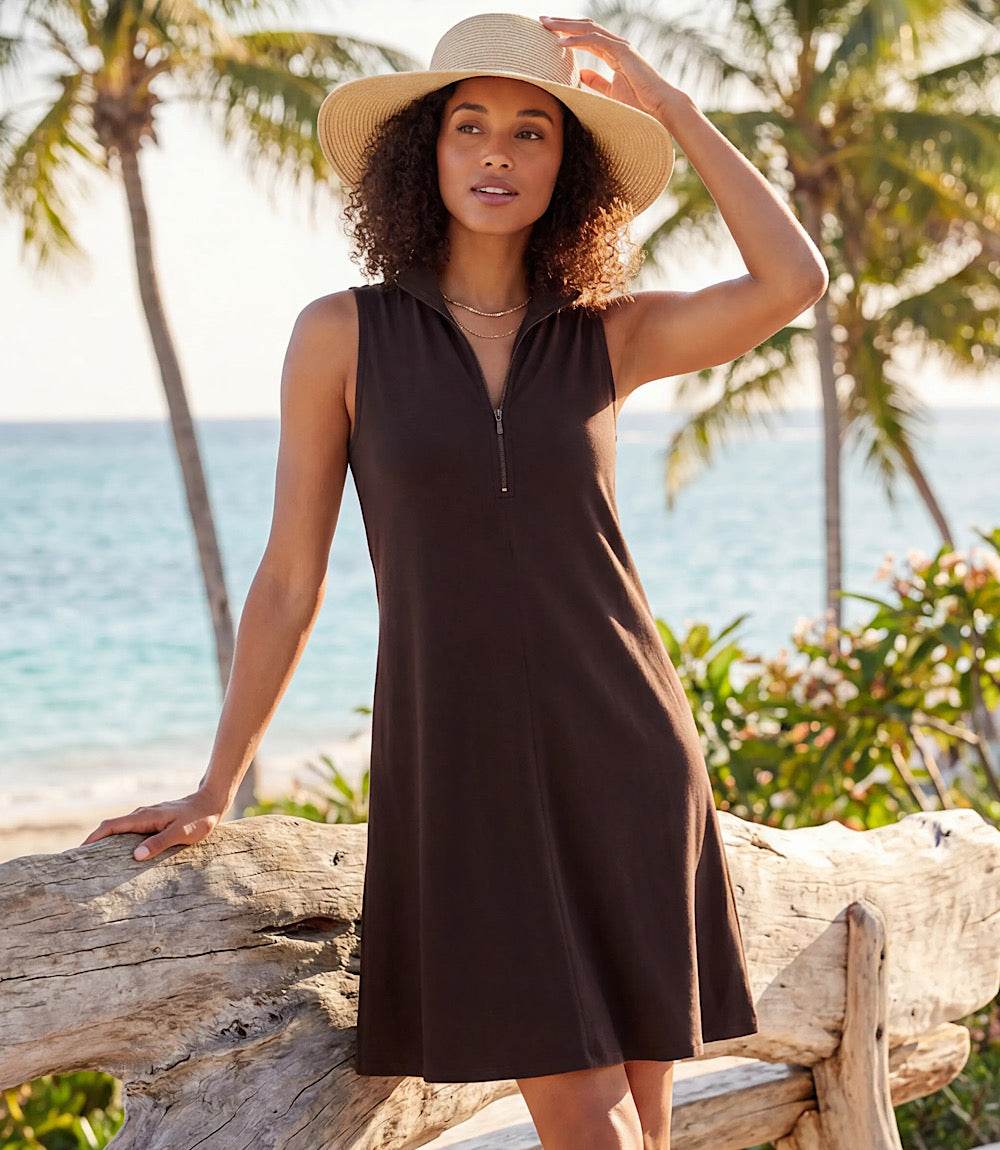 Karen Kane Sleeveless Zip-Up Travel Jersey Dress