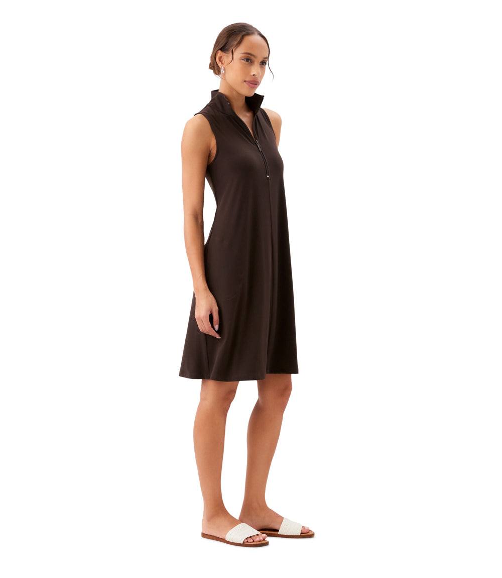 Karen Kane Sleeveless Zip-Up Travel Jersey Dress