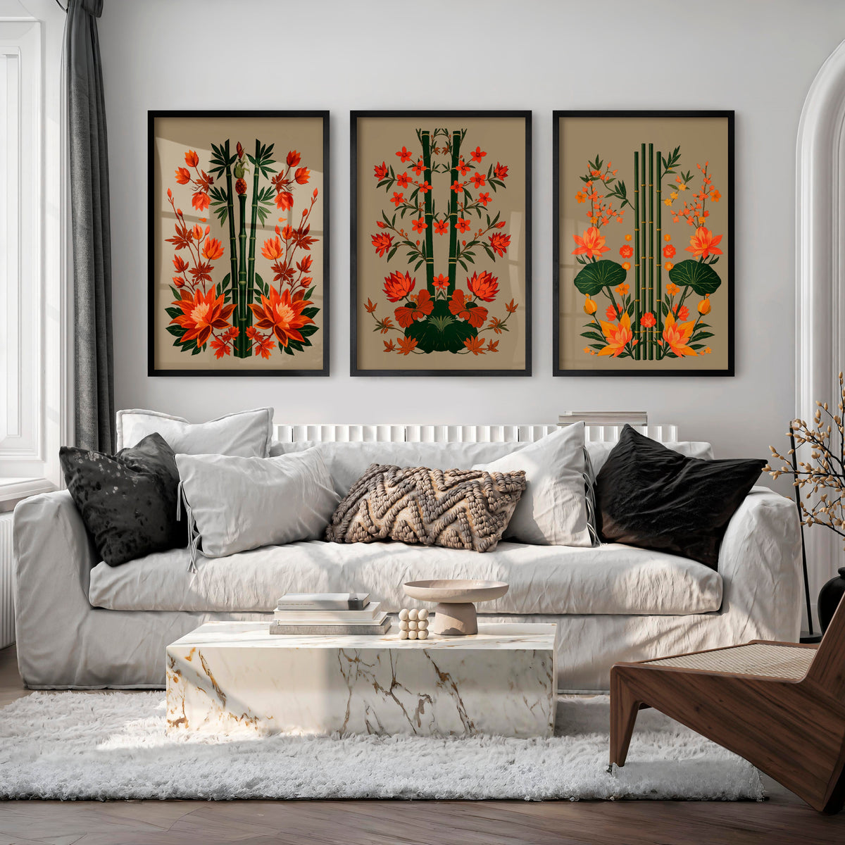 Bamboo Garden japandi interior style Wall Art