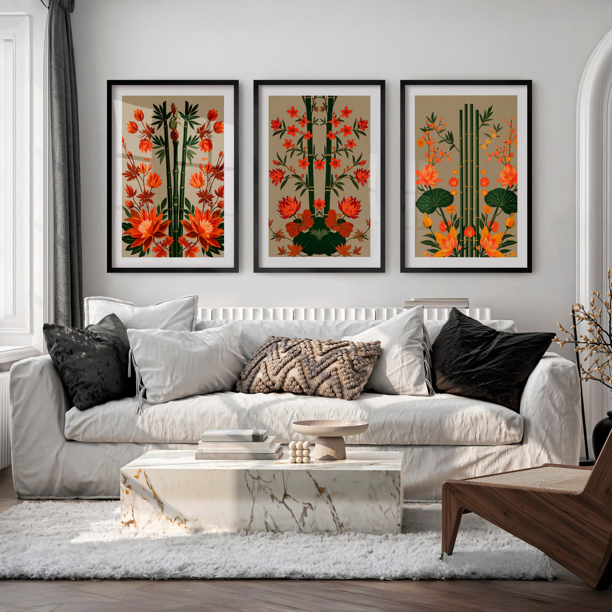 Bamboo Garden japandi interior style Wall Art