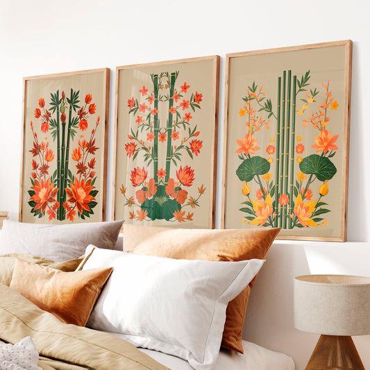 Bamboo Garden japandi interior style Wall Art