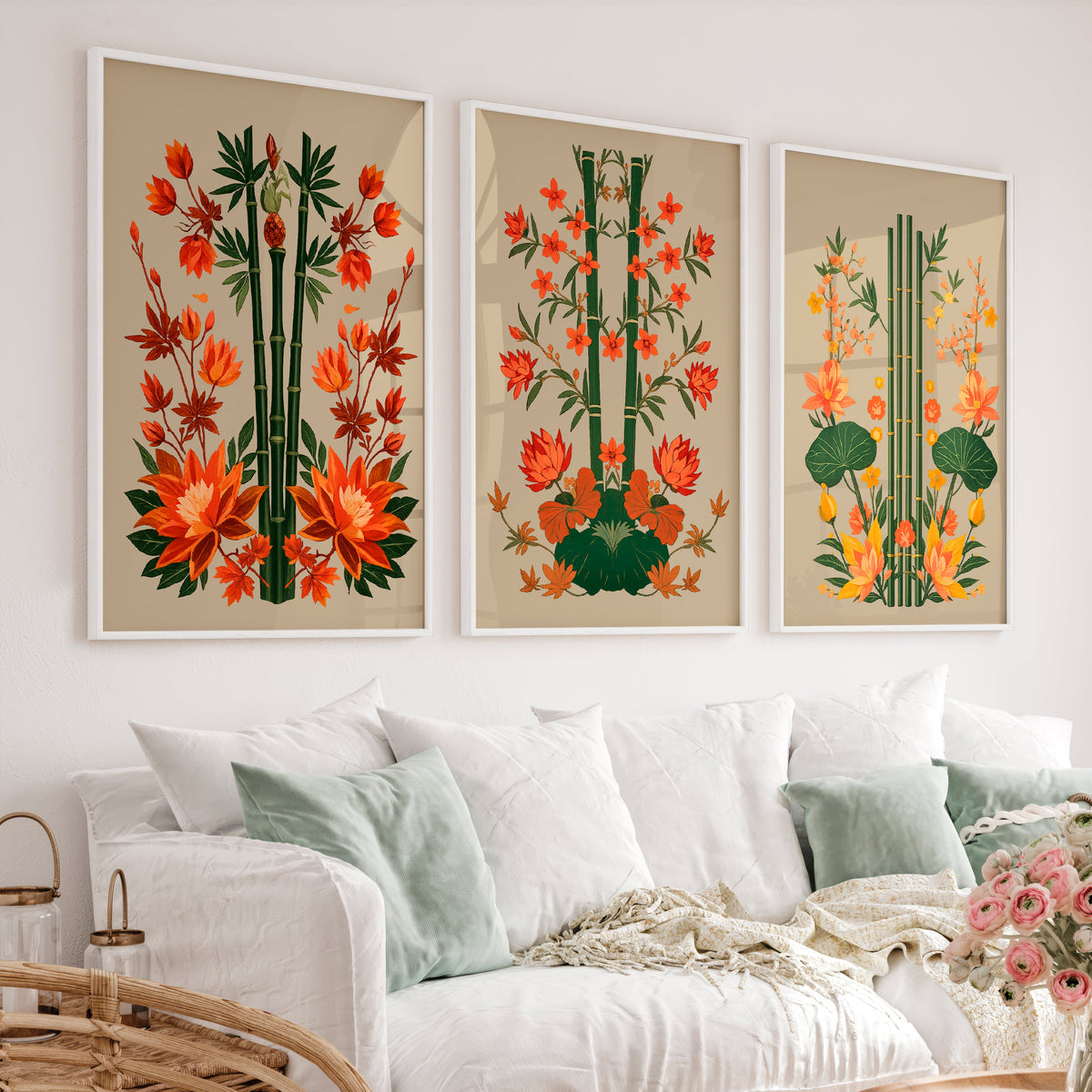 Bamboo Garden japandi interior style Wall Art