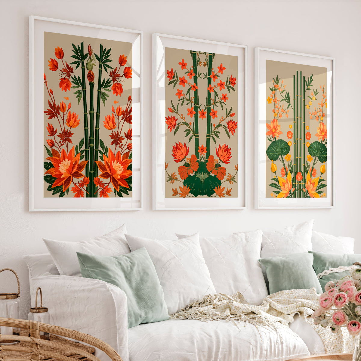 Bamboo Garden japandi interior style Wall Art