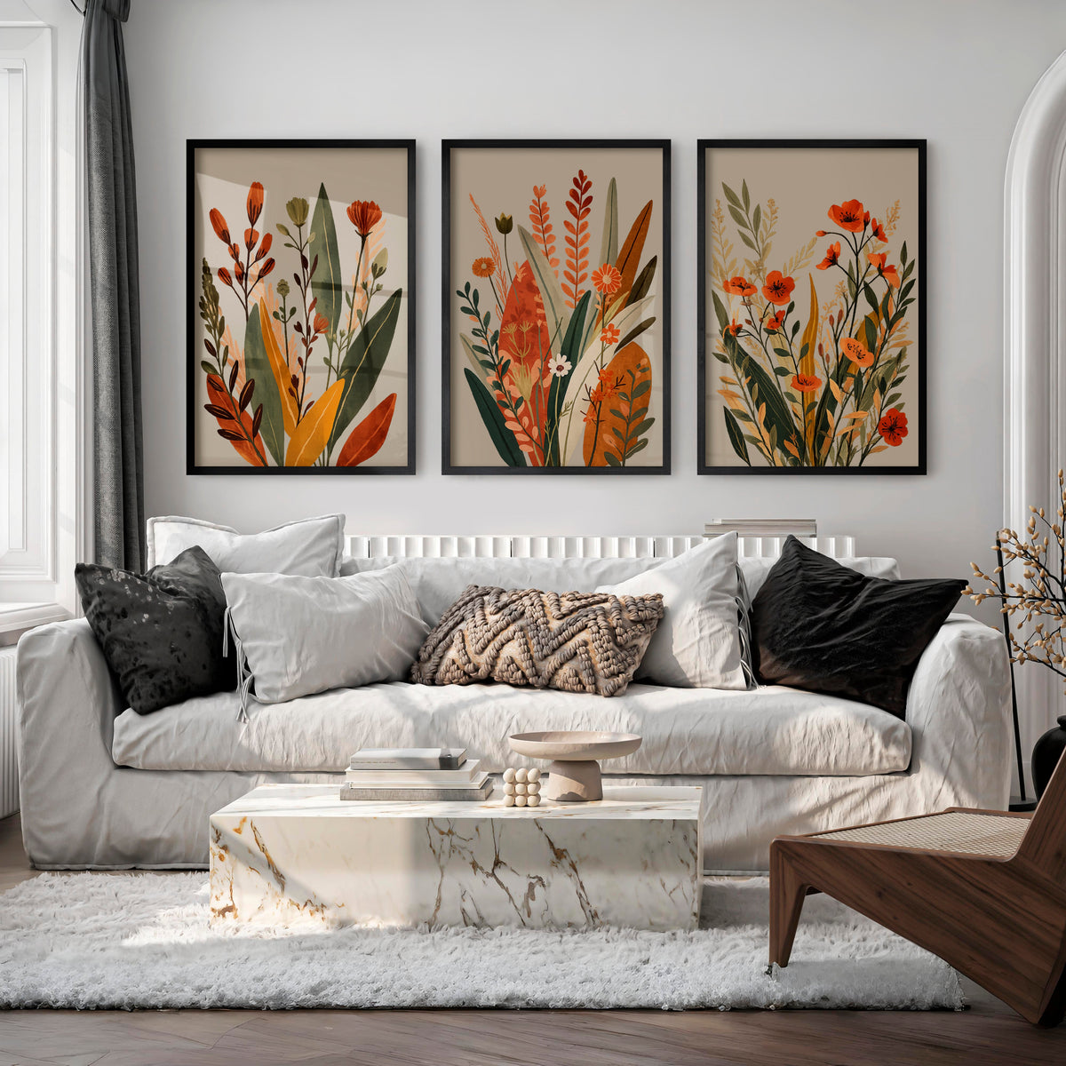 Wildflower Meadow japandi style art