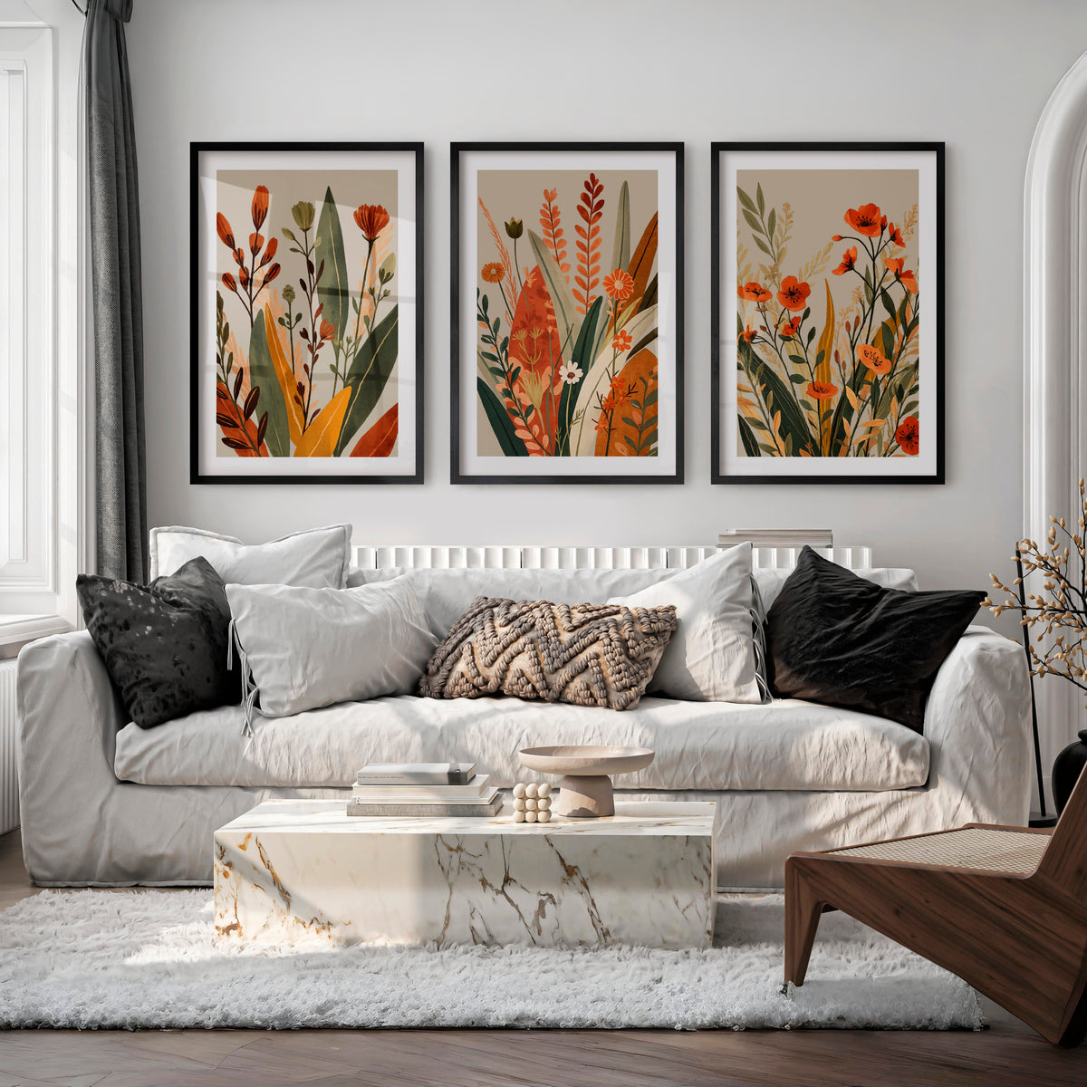 Wildflower Meadow japandi style art